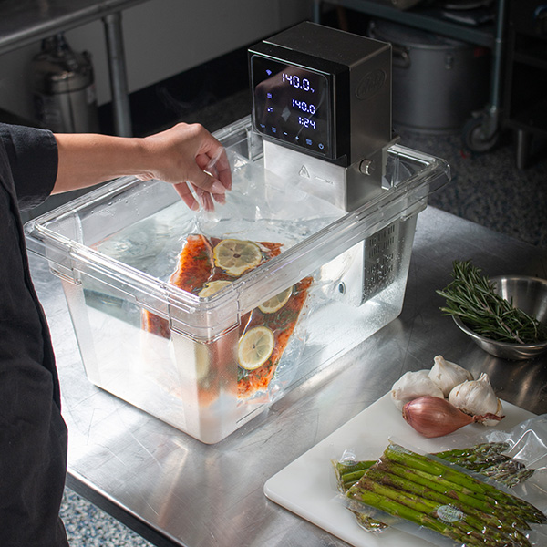 GSV18 Sous Vide Circulator with Salmon and Asparagus